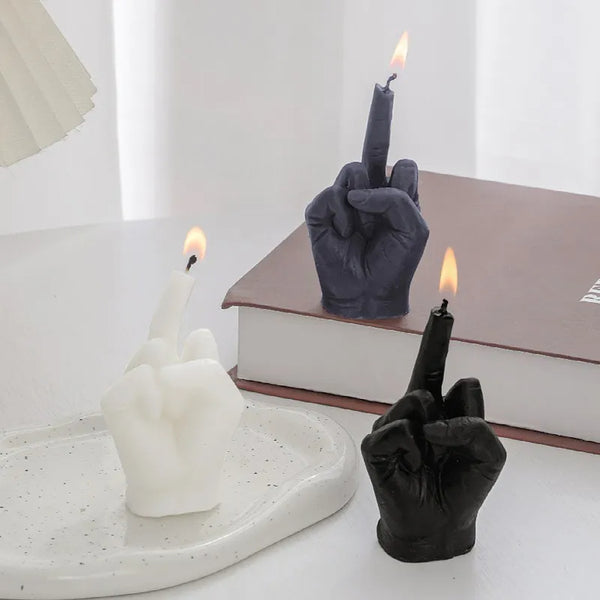 נרות ריחניים יצירתיים בצורת אצבע תיכונה