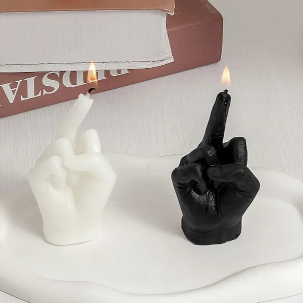 נרות ריחניים יצירתיים בצורת אצבע תיכונה