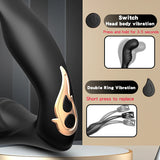 Male Prostate Massage Vibrator with Double Ring Anal Plug
