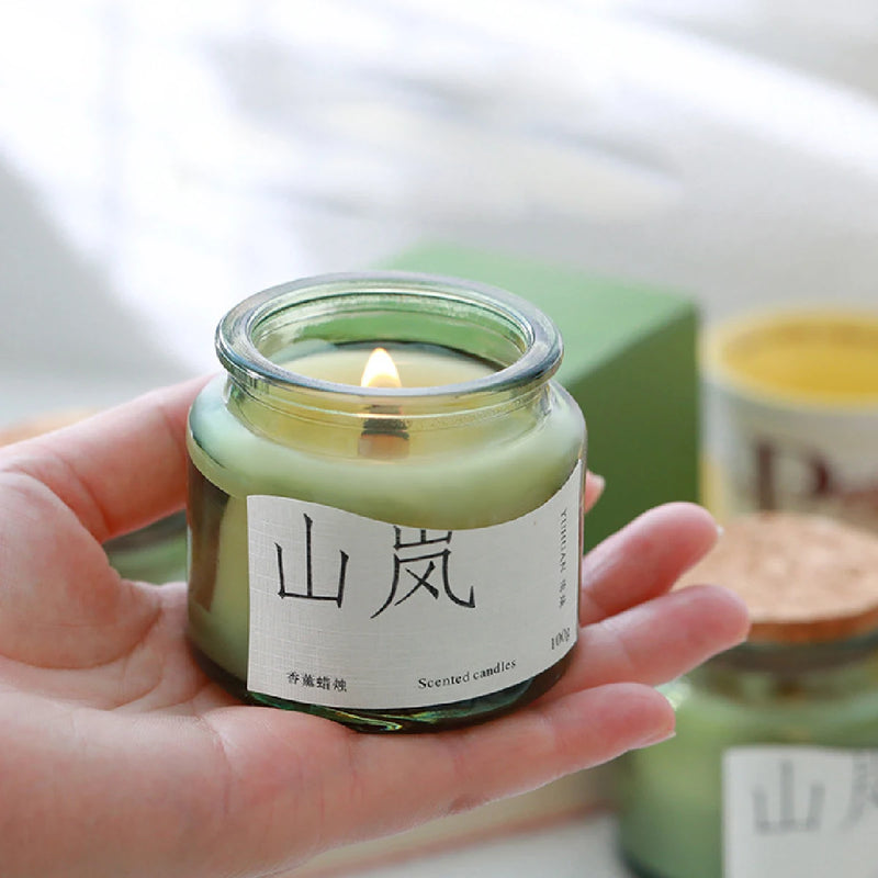 Gardenia, Plum, and Longjing Tea Green Cup Fragrance Candle Set