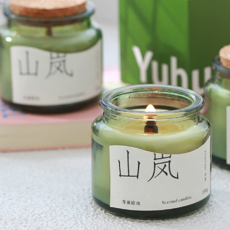 Gardenia, Plum, and Longjing Tea Green Cup Fragrance Candle Set